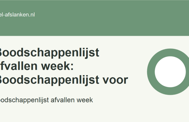 Boodschappenlijst afvallen week: Boodschappenlijst voor 1