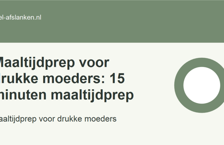 Maaltijdprep voor drukke moeders: 15 minuten maaltijdprep