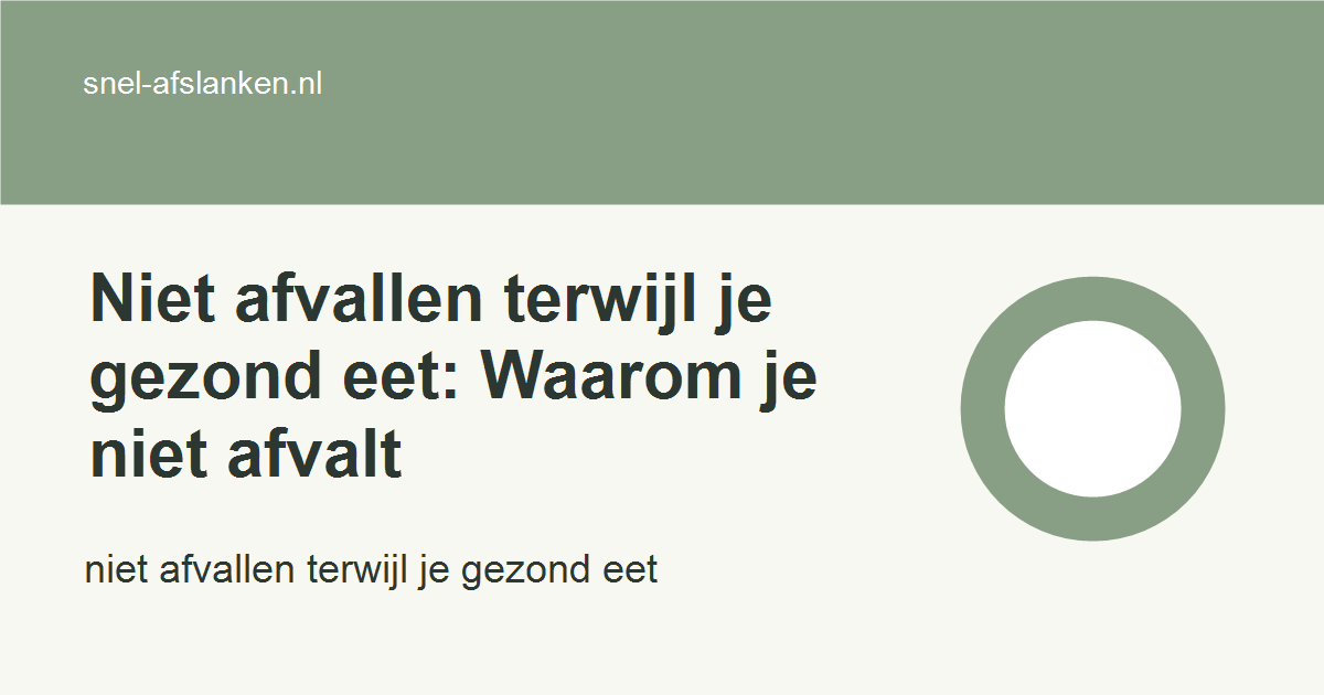 niet afvallen terwijl je gezond eet met haalbare gezonde keuzes voor drukke vrouwen