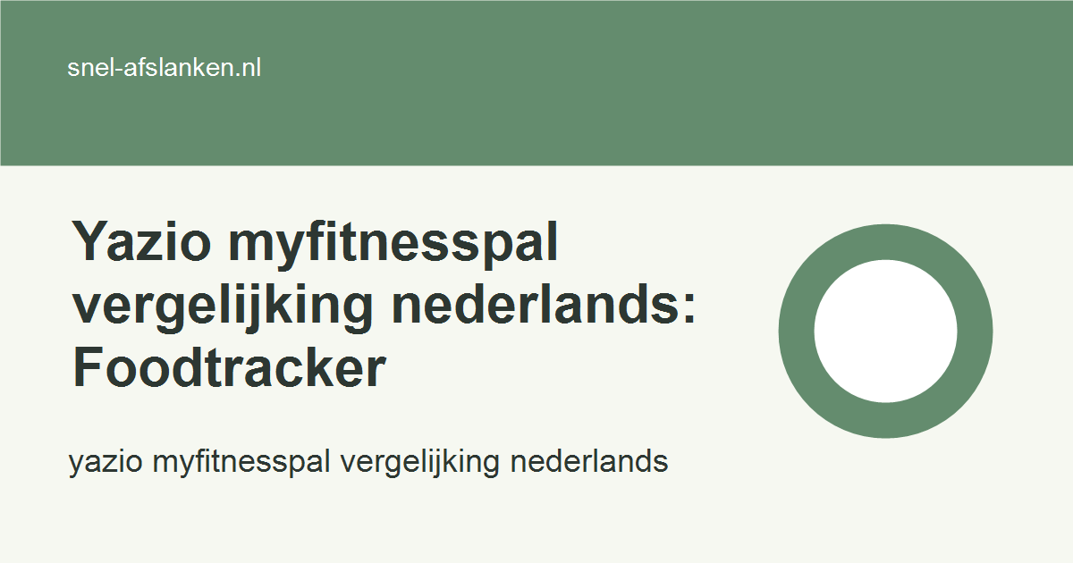 yazio myfitnesspal vergelijking nederlands met haalbare gezonde keuzes voor drukke vrouwen